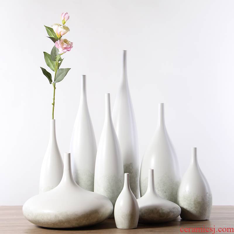 The Nordic white ceramic vase furnishing articles I and contracted Europe type dry flower arranging flowers small pure and fresh and sitting room home decoration