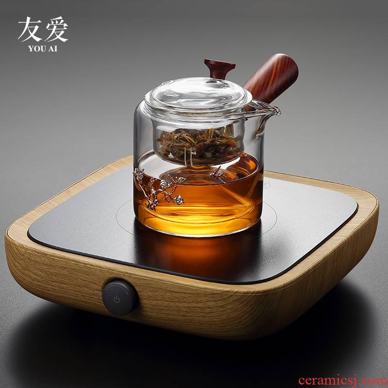 Love red sandalwood side the authentic permeating the steaming pot of tea, the electric pot of heat - resistant glass TaoLu suit boiled tea, the tea stove