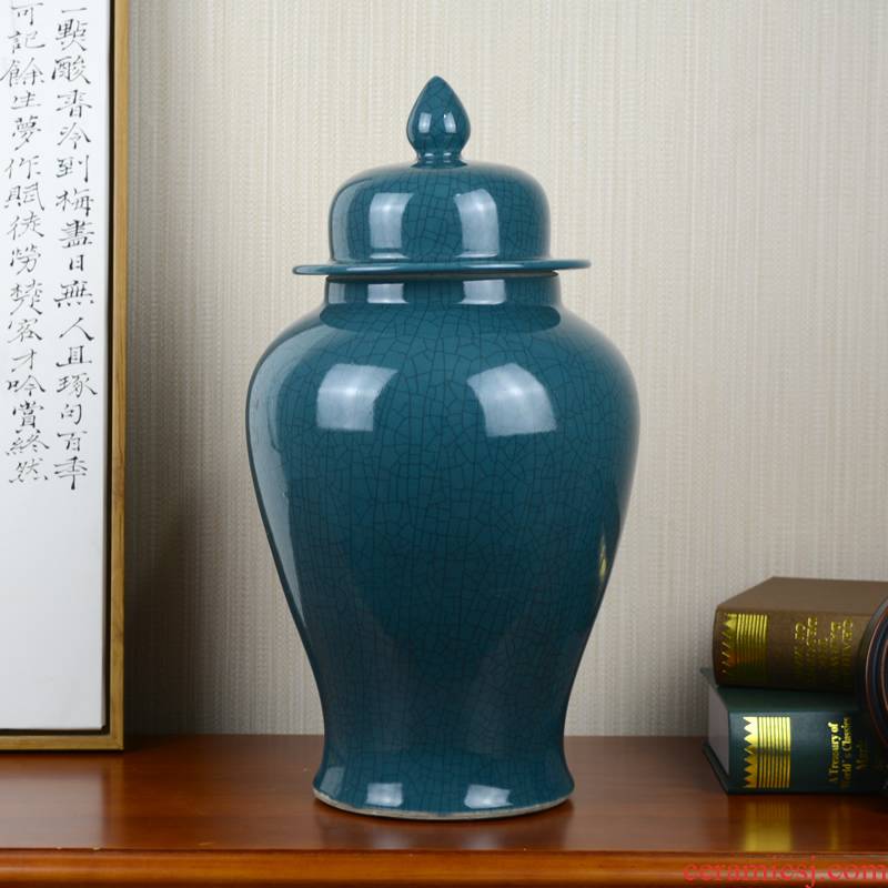 Jingdezhen ceramics modern new Chinese style household adornment general pot vase furnishing articles rich ancient frame sitting room porch