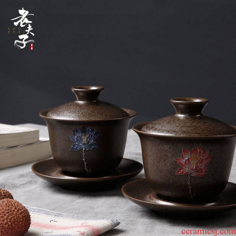 The professor coarse pottery tureen to use large tea tea ware ceramic cups three bowl of teapot tea taking