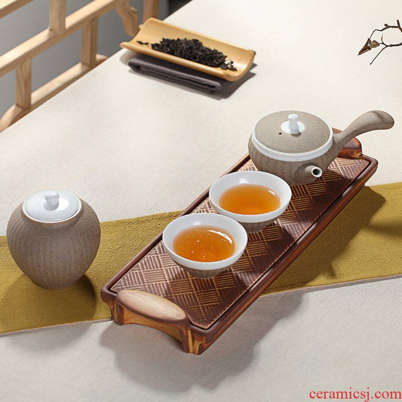 Xin arts margin to burn the whole side of coarse pottery pot a pot of two cups of tea pot teapot ceramic kung fu tea set