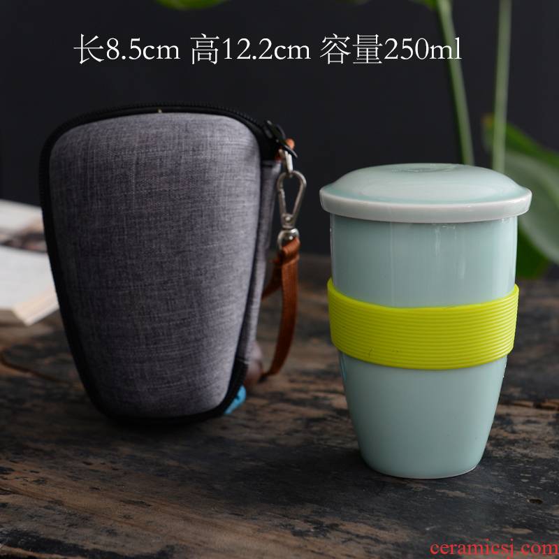 Individual cup celadon make tea cup contracted creative ceramic keller cup cup with a cup of tea water follow cup