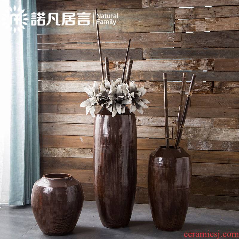 Jingdezhen ceramic vase to restore ancient ways for the old living room hotel villa clubhouse flower arranging landing place decoration decoration