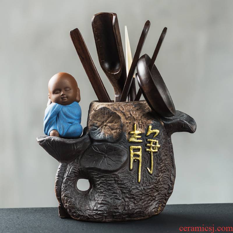 NiuRen ceramic coarse pottery ebony wings wood six gentleman kung fu tea tea tea tray, tea art furnishing articles tea accessories