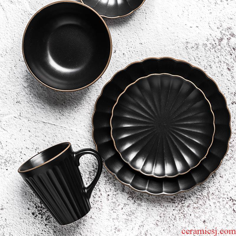 Porcelain soul Nordic contracted style bowl steak salad bowl dish dish mugs creative kitchen utensils
