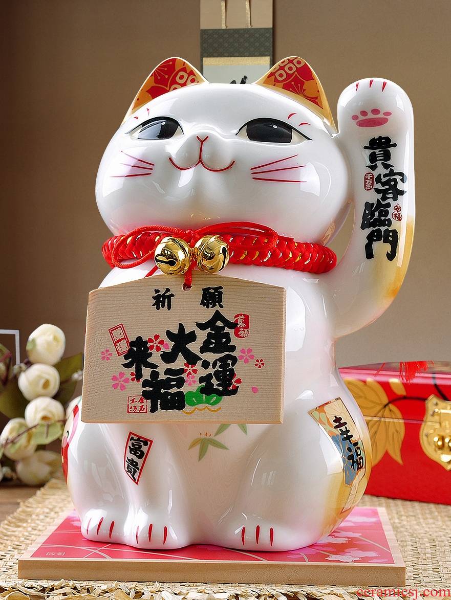 Stone workshop gift shops opening large ceramic source of money widely enter guest rimmon Japanese plutus cat furnishing articles