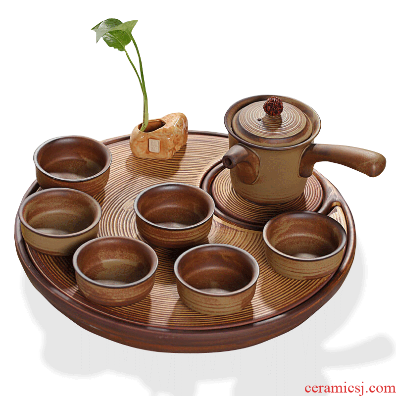 Xin arts edge match filter coarse pottery teapot dry terms ceramic tea tray side of a complete set of the pot of kung fu tea set