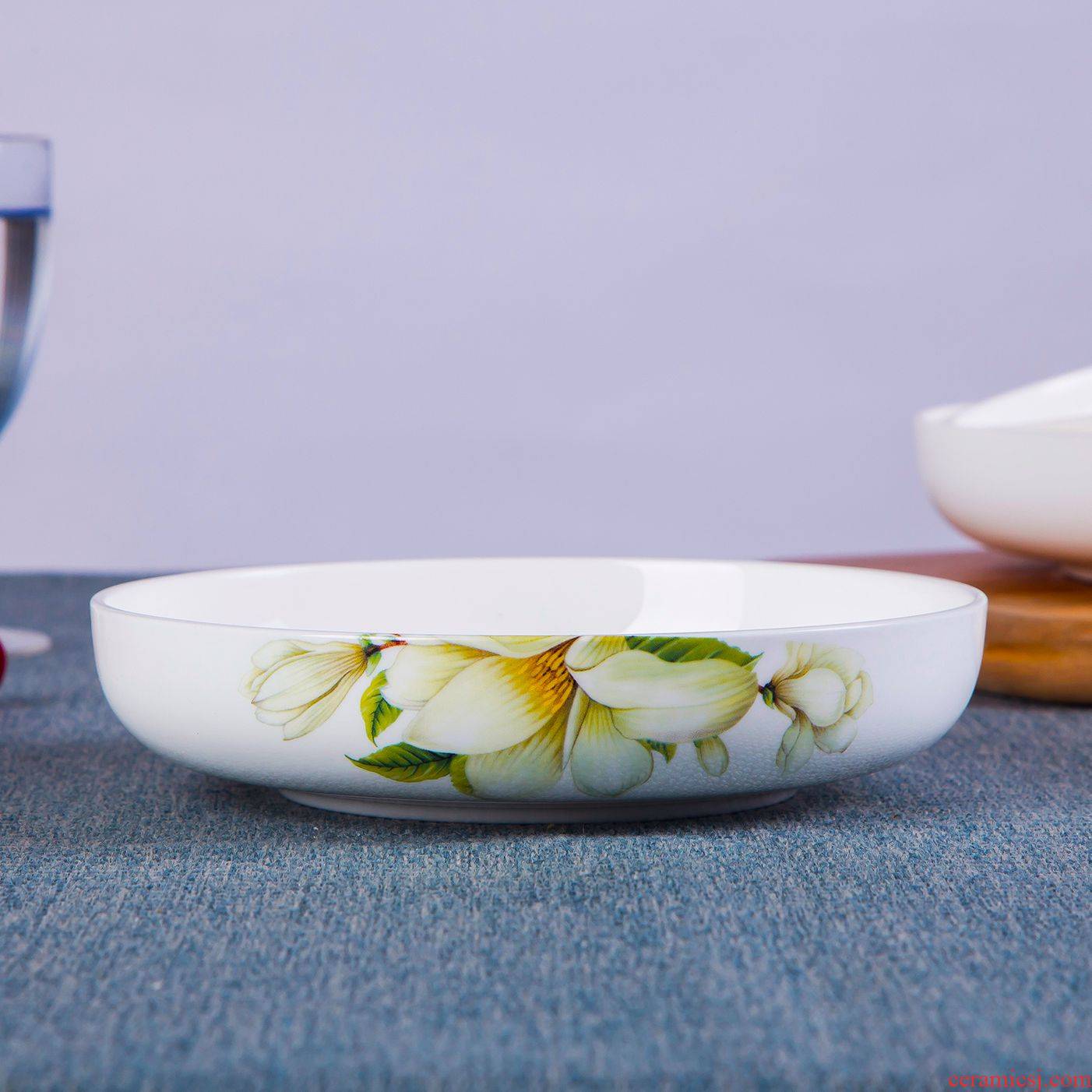 Home nest dish circular plate ipads porcelain ceramics deep dish soup plate paella dish dish of Japanese - style tableware creative characteristics