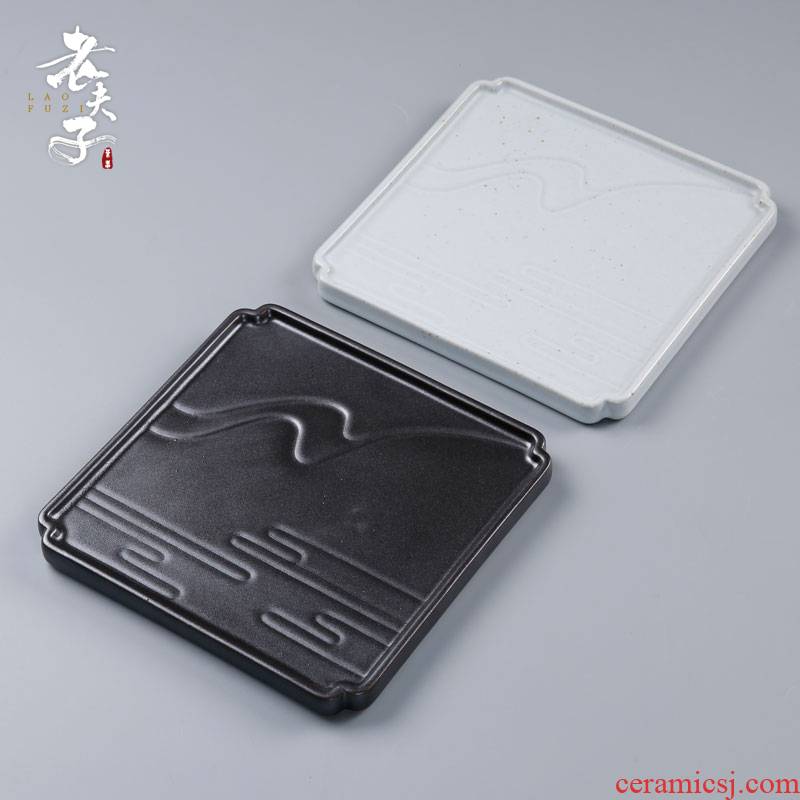 The professor Japanese contracted coarse TaoGan sets of kung fu tea tray ceramic tea set bearing pot tea saucer dish home