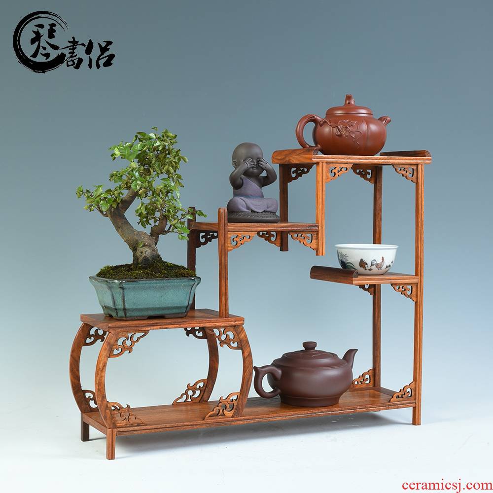 Redwood base it small rich ancient frame curio cabinet cabinet base solid wood furnishing articles miniature rich ancient frame tea shelf