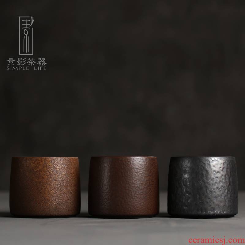 Plain film simple desktop dross barrels of ceramic up built water restoring ancient ways kung fu tea coarse pottery small hot pot