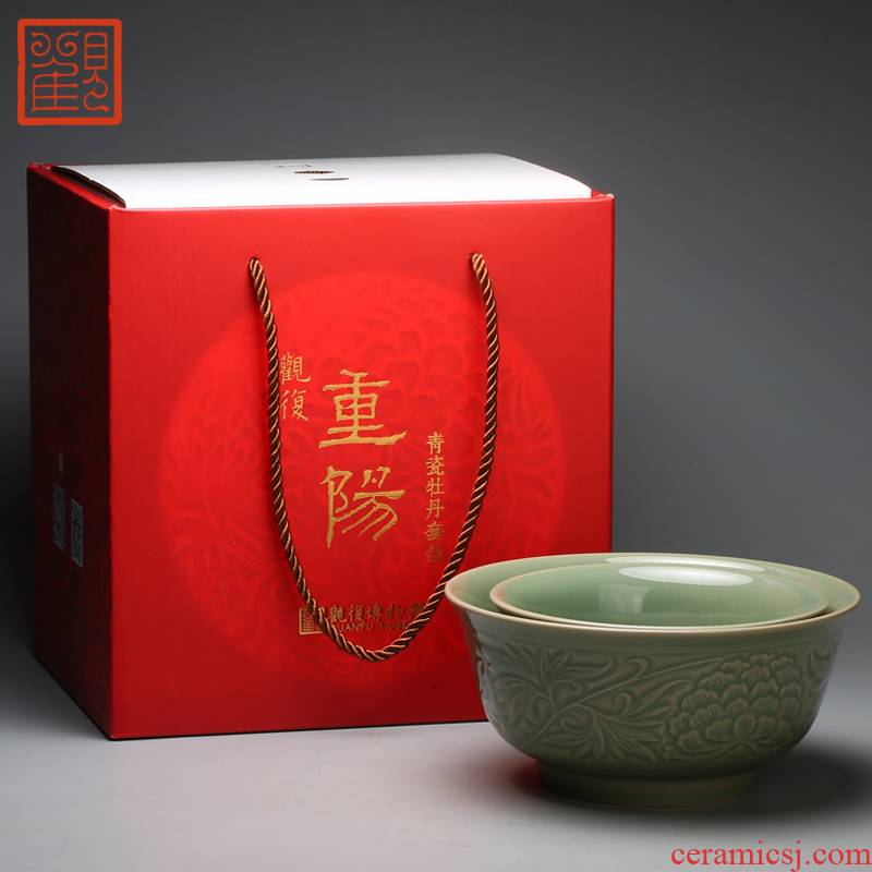 Restoring museum devoted to bowl of yao state celadon soup mix cold dish bowl gift set size