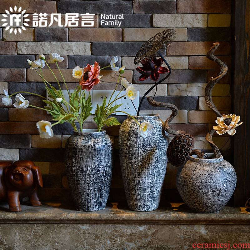 Ceramic vase mesa modern hotel villa living room place the dried flower arranging club coarse pottery decoration decoration decoration