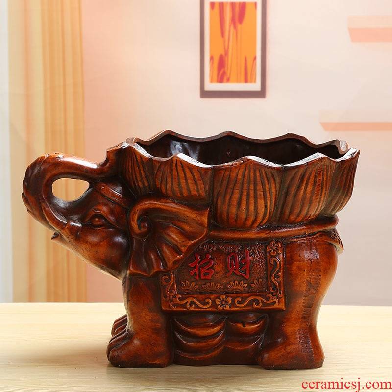 European rich tree king auspicious ceramic flower pot lucky elephant ceramic flower POTS and restoring ancient ways banyan green plant pot