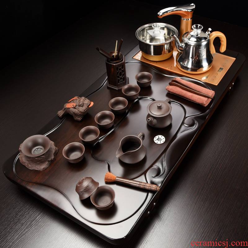 All the popular household ebony wood tea tray tea table of a complete set of ceramic kung fu tea sets the teapot tea tray