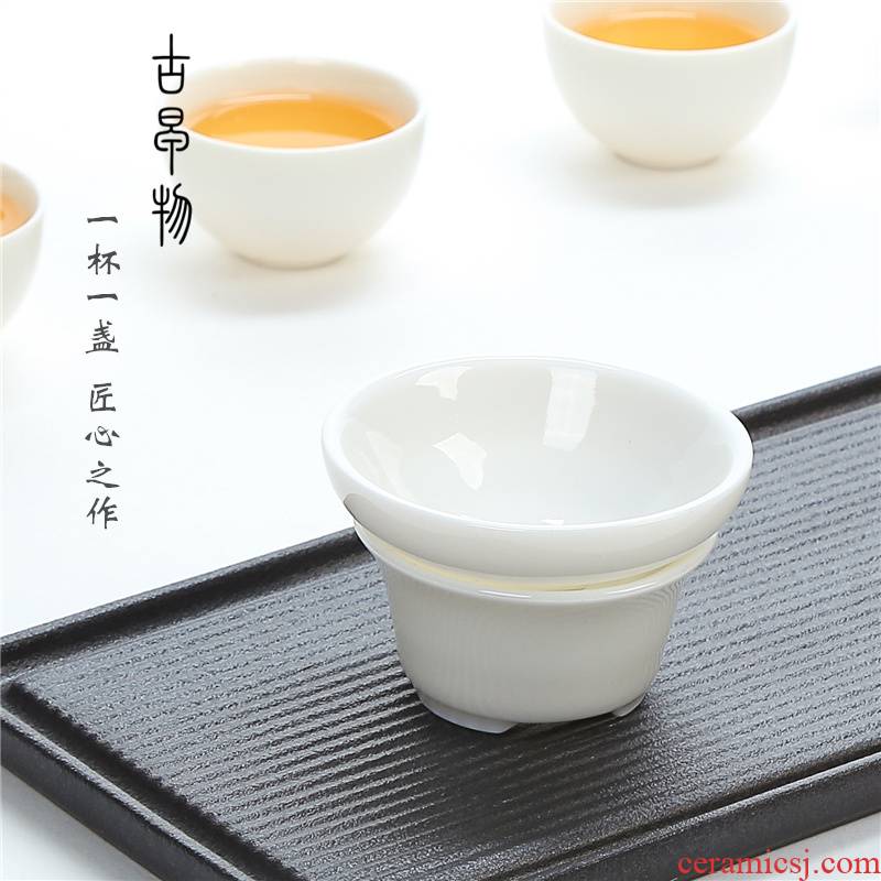 Dehua white porcelain, jade porcelain tea filter device ceramic tea every other kung fu tea set with parts spare parts for the tea taking