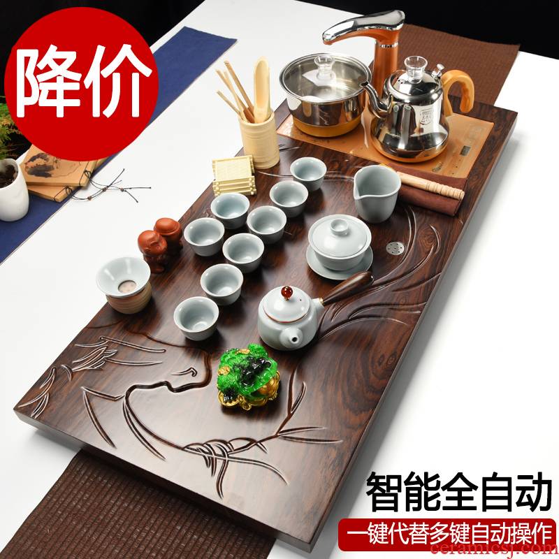 Are a popular kung fu tea set violet arenaceous household solid wood tea tray of a complete set of tea sets tea tea DHESZ3ndHn sea