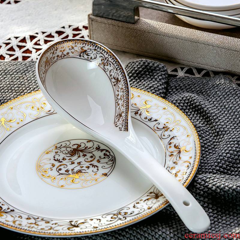 Sheng 's spoon, spoon stir long - handled spoon run ipads China big spoon, spoon, run ceramic tableware