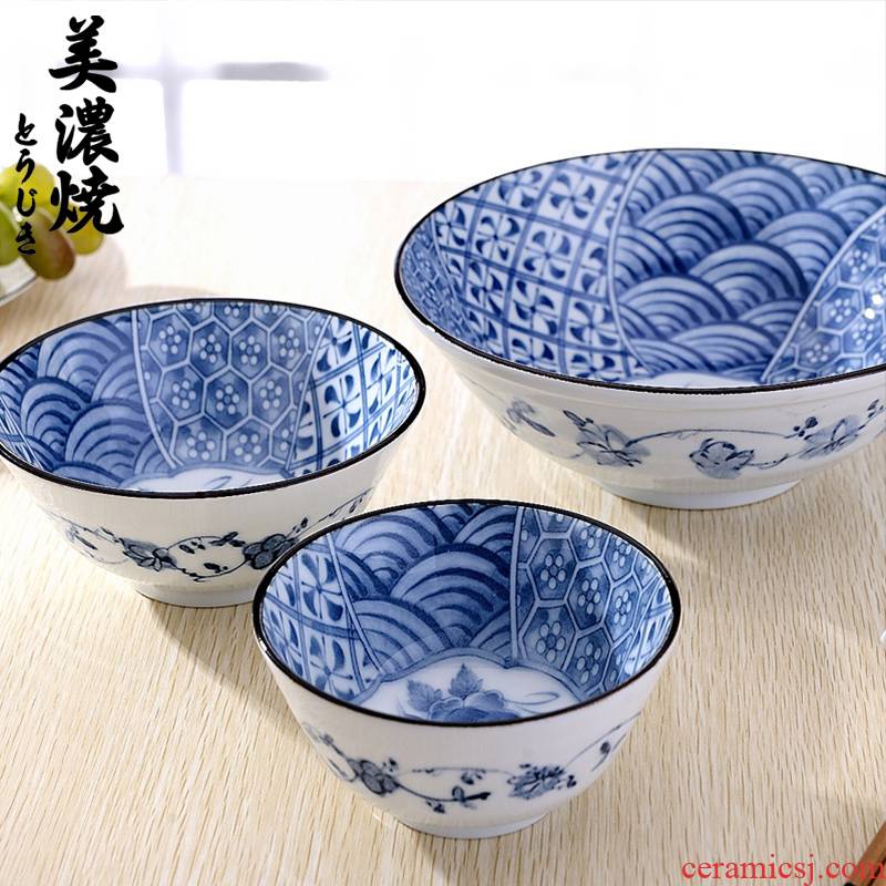 Meinung burn Japanese ceramic bowl to eat small household contracted large bowl of beef noodles in soup bowl dish plate combination tableware suit