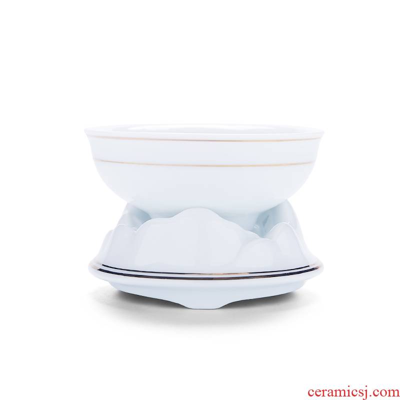 Xin arts margin white porcelain tea see double ceramic filter filter filter tea tea accessories)