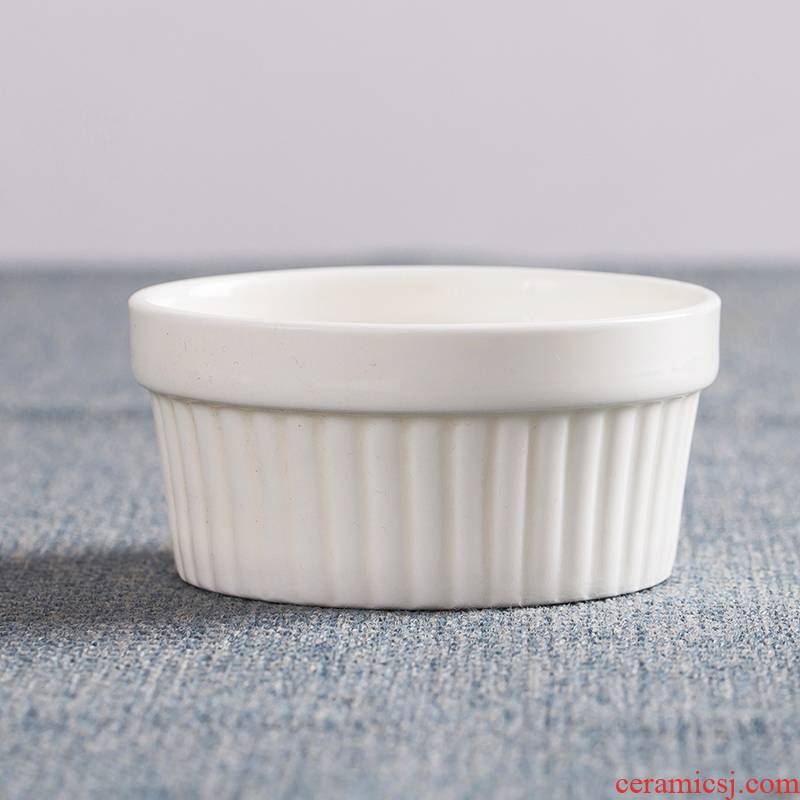 Pure white ceramic bowl thread pudding bowl cake snack small bowl bowl meal use ltd. express it in a bowl