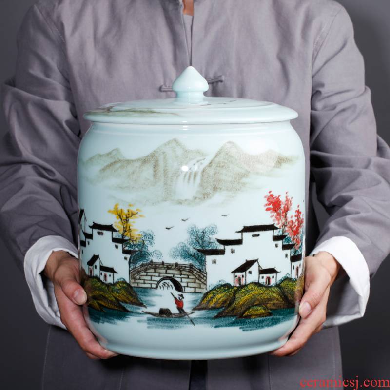 Jingdezhen ceramic new Chinese hand - made village family vase TV ark place porcelain home decoration