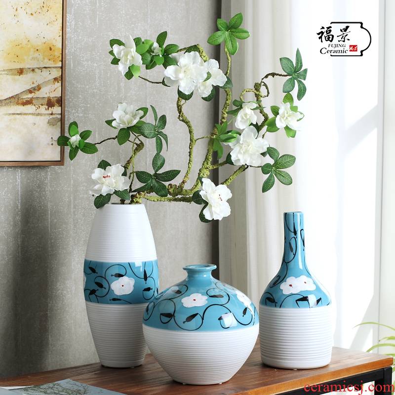 Ceramic vase three - piece furnishing articles I and contracted sitting room TV cabinet table home decoration decoration is a wedding gift