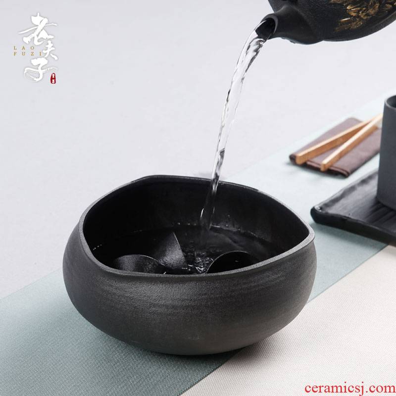 The professor triangle coarse pottery tea wash to ceramic wash bowl washing dishes kung fu tea accessories cup hot wash to The writing brush washer from cylinder