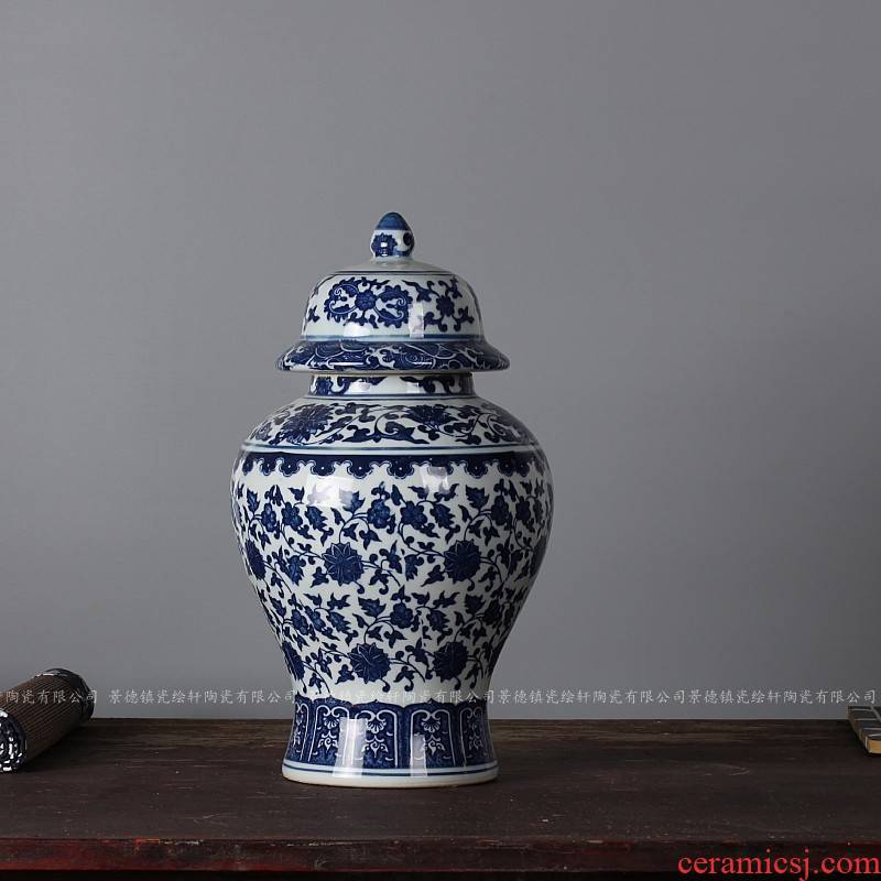 Antique porcelain of jingdezhen ceramics general tank storage tank sugar tea pot home furnishing articles