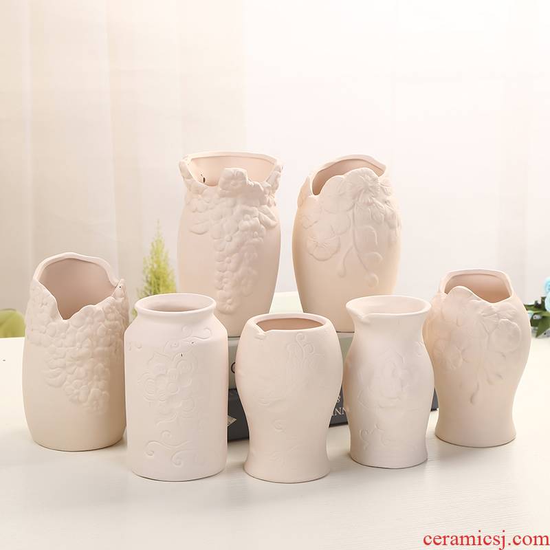 Flowerpot ceramic grain embryo, fleshy meat green plant can be artificial painting diy hand breathable potted flower pot