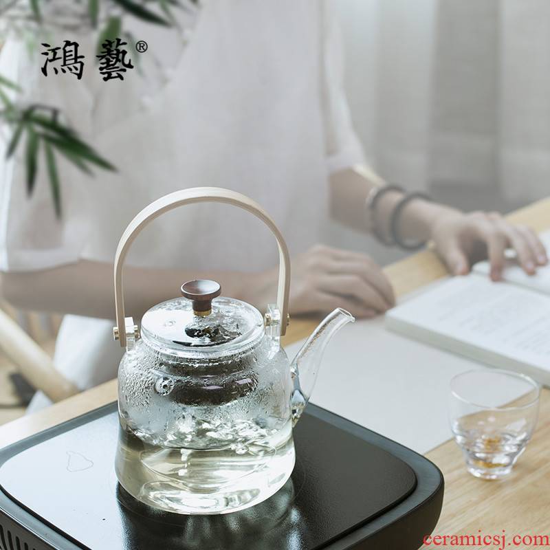 Hon art glass girder the steaming kettle heat - resisting filtering steam boiling tea, the electric TaoLu tea stove with black tea