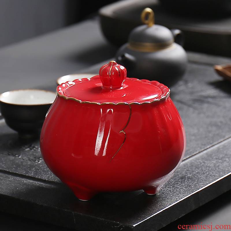 Devoted to inflammation ceramic tea pot seal storage jar large half jins moistureproof receives pu 'er tea, green tea storage tanks