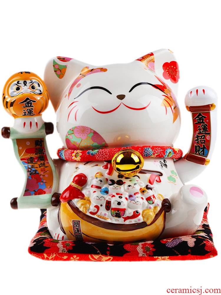 Stone workshop Japanese plutus cat furnishing articles large ceramic electric wave wave cat cat shops the opened the gift