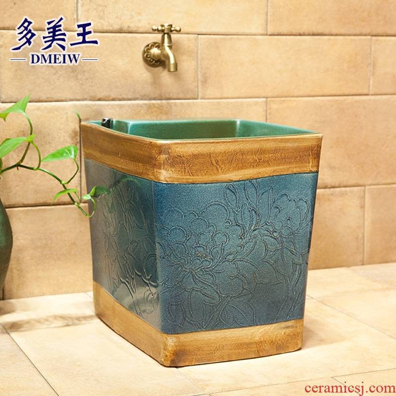 The balcony mop pool bathroom ceramic square mop pool large wash mop pool mop basin water automatically