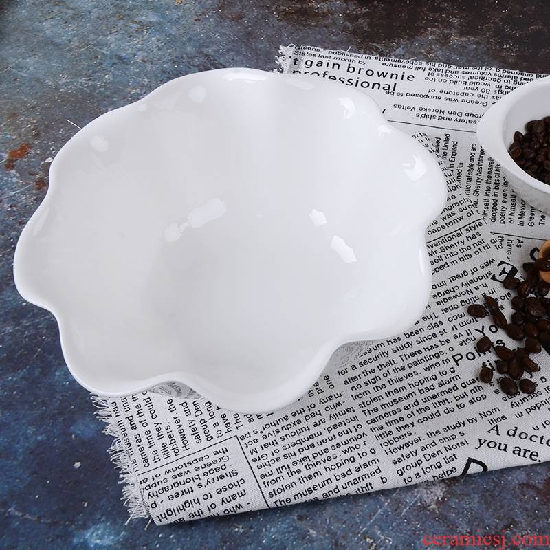 8 inch Gold square white bowl of soup bowl rainbow such as bowl bowl of tangshan ipads porcelain tableware tableware ceramic bowl and rainbow such use
