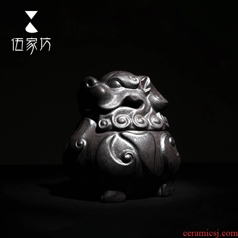 The Wu family fang benevolent the mythical wild animal large ceramic tea pot home furnishing articles gifts ornaments handicrafts