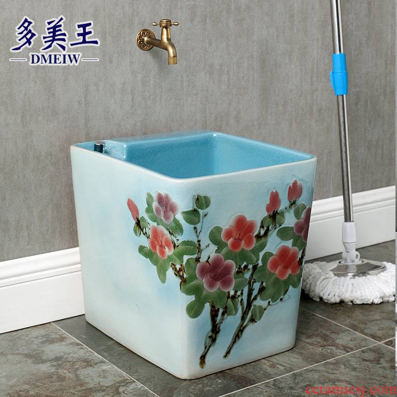 Ceramic wash basin floor mop pool mop pool small balcony toilet mop household mop pool automatically