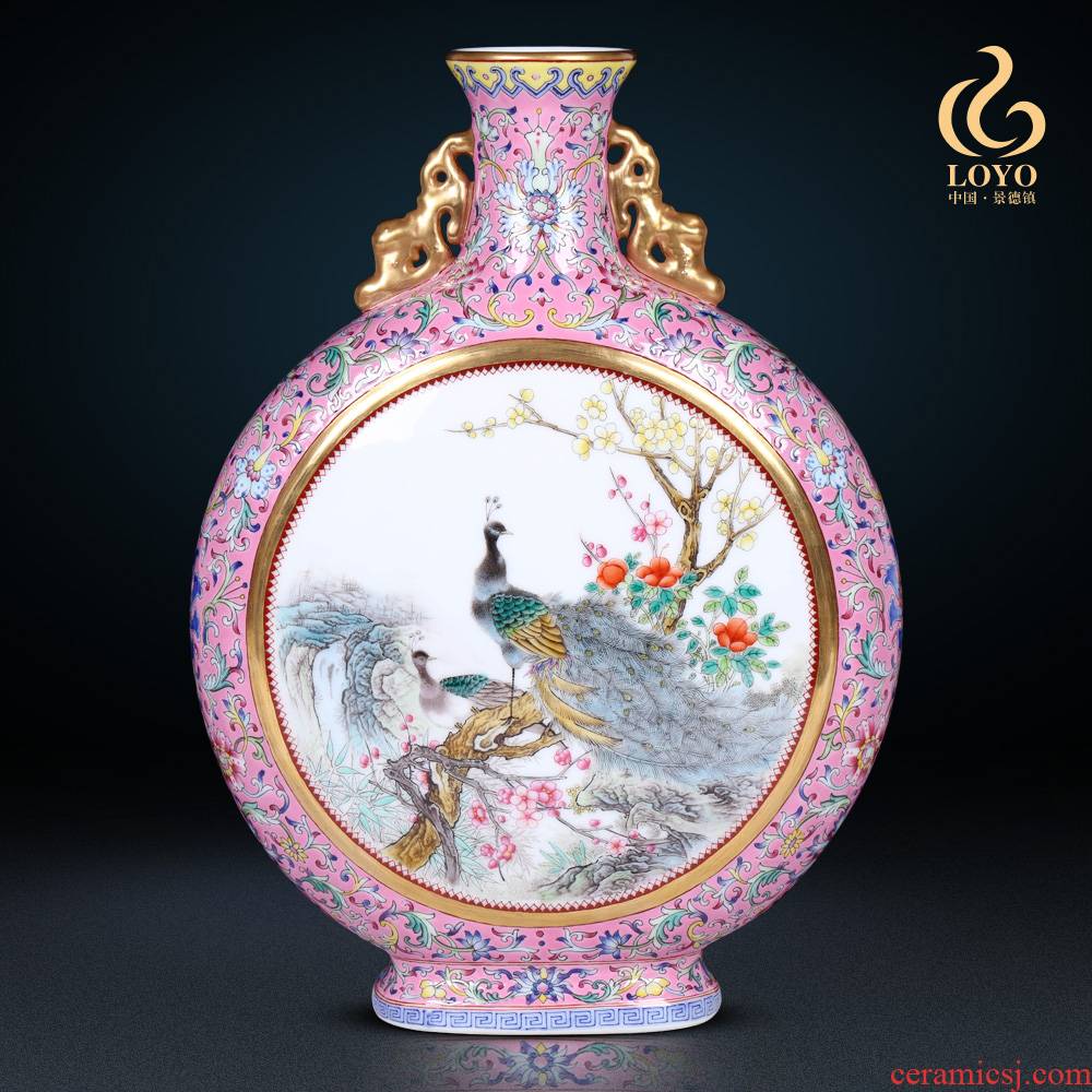 Jingdezhen ceramic vase furnishing articles imitation the qing qianlong pastel dress on bottles of home sitting room adornment ornament