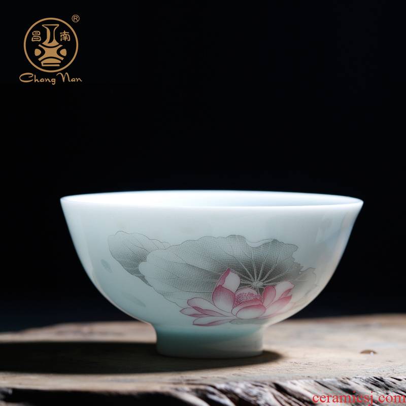 Chang south ceramic sample tea cup jingdezhen porcelain kung fu tea light cup single CPU pu - erh tea master cup personal cup