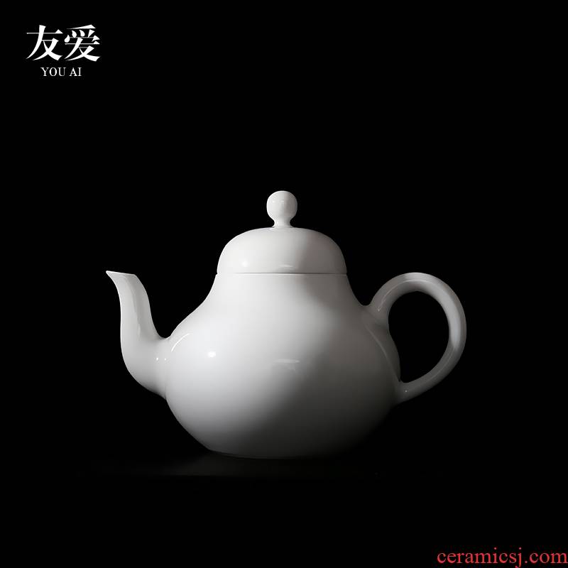 Love jingdezhen jade mud sweet white glazed porcelain teapot pear - shaped Chinese kung fu tea teapot trumpet