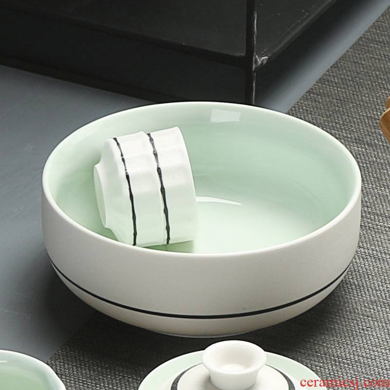 Xin arts margin of the tea taking with zero writing brush washer wash tea accessories large bowl with white celadon tea to wash