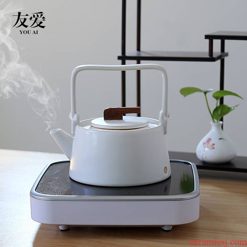 Love cooking tea ceramic teapot high - capacity'm white ceramic POTS electric kettle TaoLu tea set household girder xi shi pot