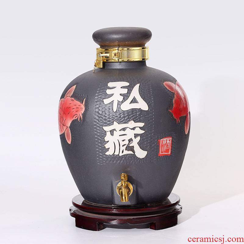 Jingdezhen ceramic jars with cover an empty bottle seal 10 jins 20 jins 30 jins 50 pounds with leading a jar of wine