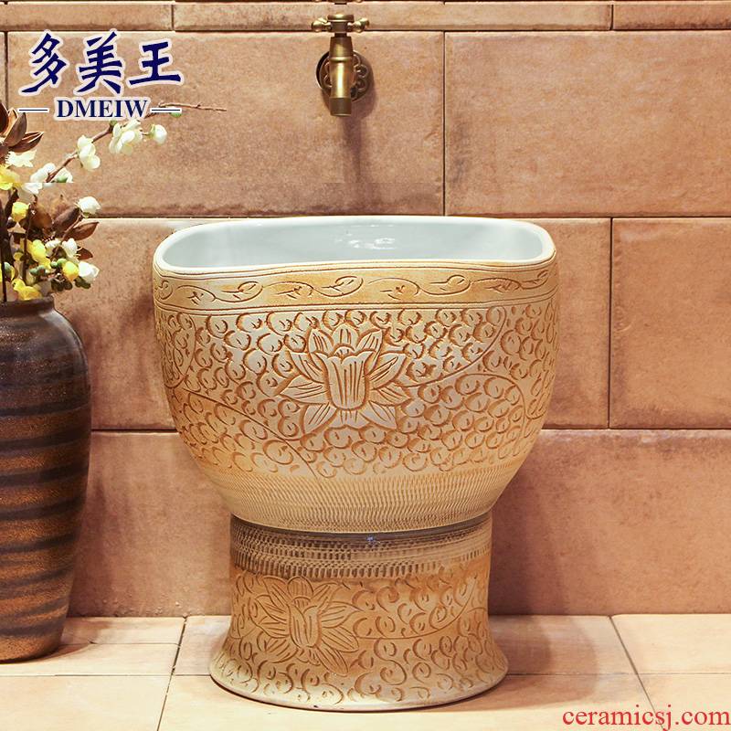 Archaize ceramic mop pool art mop pool balcony household mop pool large tow separate toilet pool