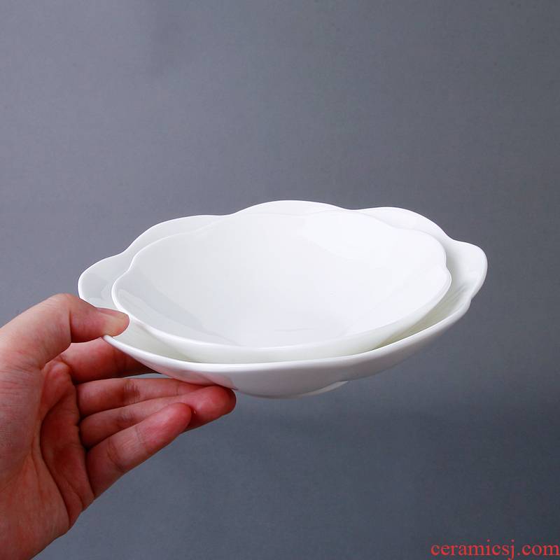 Ipads China 6 inches deep dish soup plate with circular plate plate of continental plate cold dish dishes pure white dishes