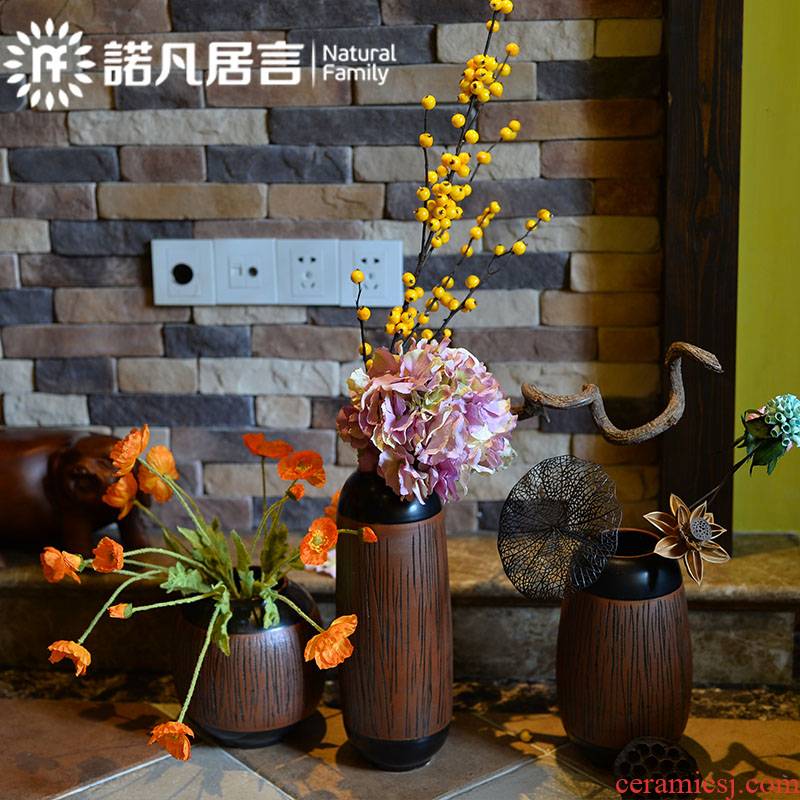 Mesa vases, ceramic hotel villa clubhouse dried flowers, flower arrangement, the sitting room porch place creative European - style decoration decoration
