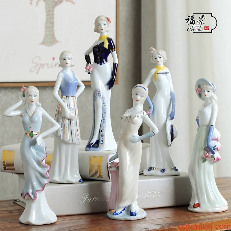 The household act The role ofing is tasted wine scene ceramic modern decorative decoration European rural western female decorative furnishing articles