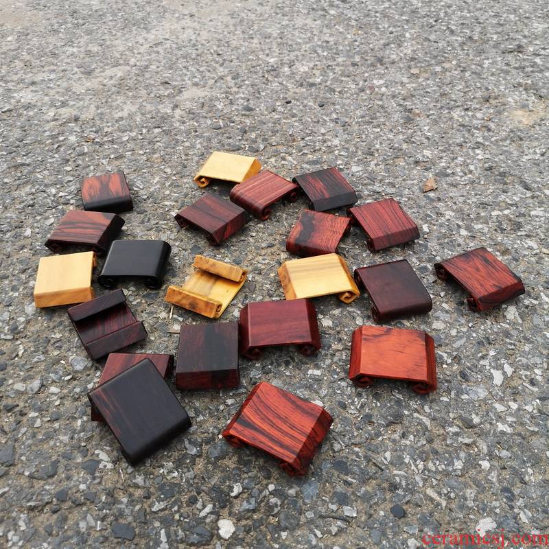 Pianology picking mahogany small base solid wood, red rosewood carving monolith scroll base tea cup bottom bracket