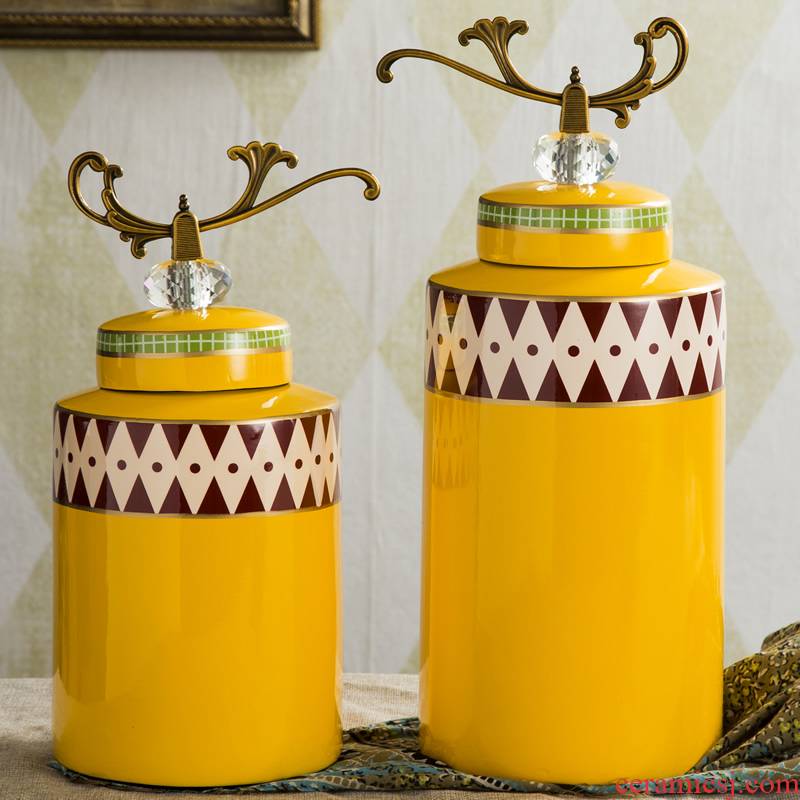 European ceramic decoration tank storage tank furnishing articles American home sitting room general creative as cans of soft adornment ornament