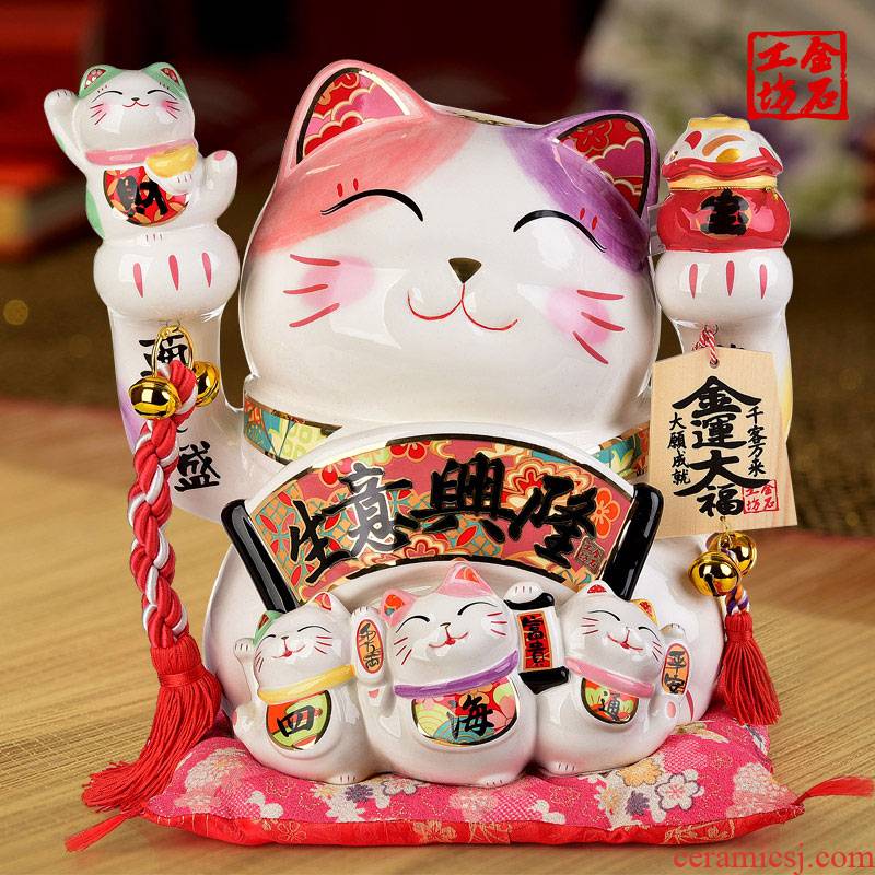 Stone workshop extra large ceramic plutus cat furnishing articles business shop the opened a new housewarming gift